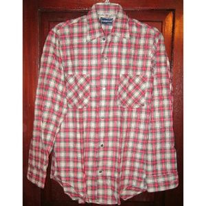 Career Club S New Plaid Flannel Shirt Button Down Front Mens Vintage